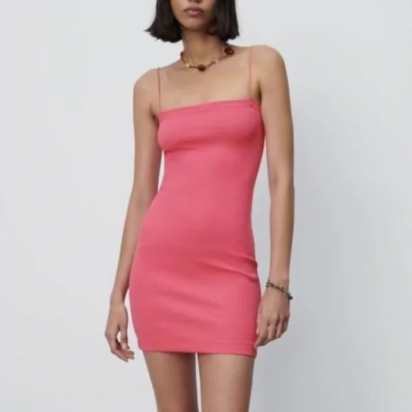 strapless open back dress ZARA. Purple ribbed Ts dress – Hibuy market main image 0